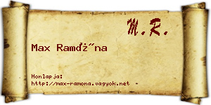 Max Ramóna névjegykártya
