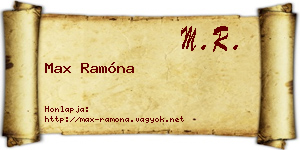 Max Ramóna névjegykártya